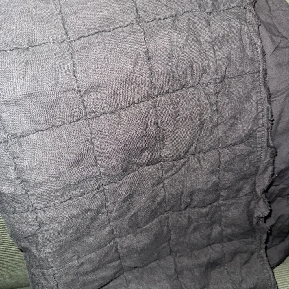 West Elm Cozy Gray Quilted Euro Pillow Sham